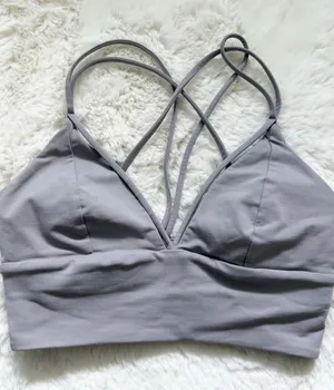 Lululemon Strappy Sports Bra 4 - Gray thumbnail 1