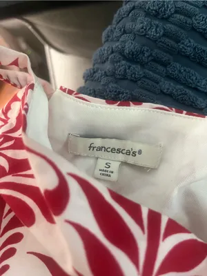 Francesca's Collections Serena Red and White Floral Midi Dress Drop Waist thumbnail 6