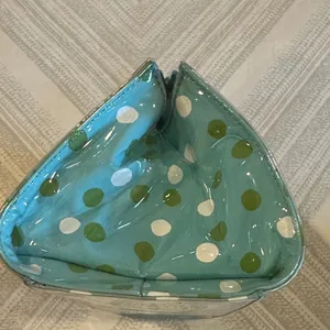 Kate Spade Blue and Green Polka Dot & Brown Striped Cosmetic Bags Set of Two thumbnail 3
