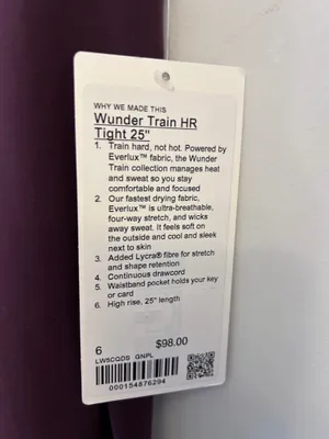 Lululemon Wunder Train High-Rise Tight 25" size 6 Goodnight Plum New with Tags thumbnail 4