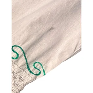 Embroidered Cotton Top White Floral Crochet Lace Boho Peasant Hippie Festival thumbnail 3