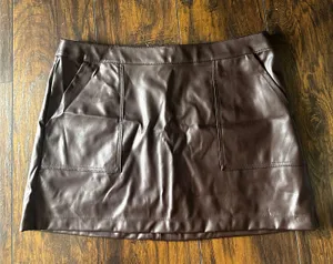 A New Day Brown (faux) leather miniskirt thumbnail 1