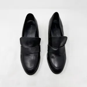 [Kurt Geiger London] Black Raquel Block Heel Leather Loafers Chain Sz 39 US 8.5 thumbnail 4