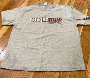 Christmas begins with Christ grey T-shirt size L thumbnail 1