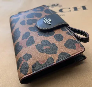Phone Wallet With Leopard Print And Signature Canvas Interior coach cc869 thumbnail 7