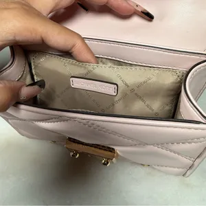 Michael Michael Kors Serena Small Quilted Studded Crossbody Bag Blush New NWT thumbnail 9
