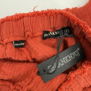 Blank NYC Shorts Size Medium Gauzy High Rise Rust Orange NWT Distressed Pullon thumbnail 5