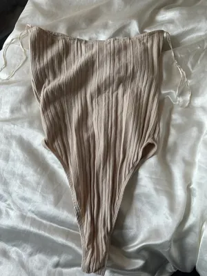 ZARA BODYSUITS | RIBBED HALTER BODYSUIT Sand thumbnail 8