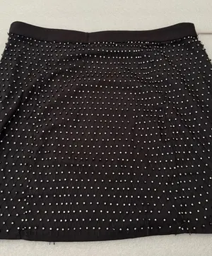 NBD Black Beaded Mesh Mini Skirt thumbnail 1