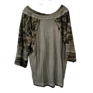 POL Women Large Camouflage Lightweight Tunic Top Hi Low Stretch Casual‎ Grunge thumbnail 2