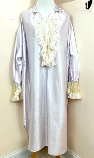 Christian Dior Vintage 80’s Does Victorian Satin and Lace Nightgown L thumbnail 1