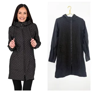 Lululemon Apres Yoga Jacket Black White Polka Dots Mid Length Hoodie thumbnail 2
