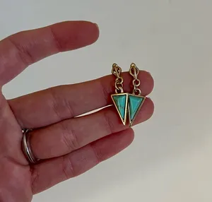 Gold and Turquoise Earrings thumbnail 1