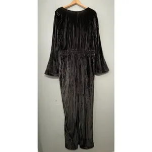 A New Day Crushed Velvet Jumpsuit Size Large Black Elvira Gothic Witchy Whimsigoth Party thumbnail 6
