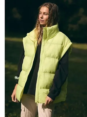 FREE PEOPLE In A Bubble Puffer Vest in Sour Citrus Size Small thumbnail 11