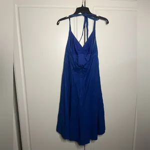 J.Crew 2008 Vintage Cobalt Blue 100% Cotton Halter Midi Dress thumbnail 8