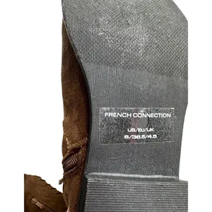 French Connection Brown Vegan Suede Lace Up Over The Knee Boots Low Heel Size 6 thumbnail 11