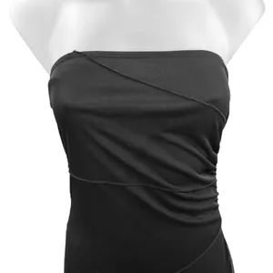Vintage 90’s My Michelle Black Strapless Layered Mesh Asymmetric Dress Size S thumbnail 3
