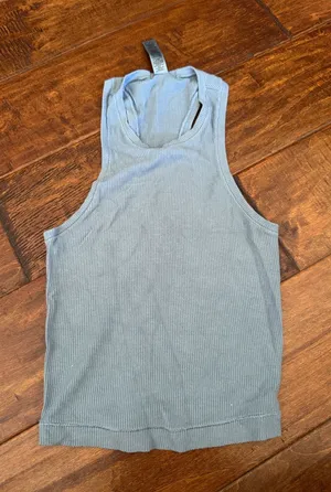 SKIMS Ribbed Racerback Tank in Blue thumbnail 1