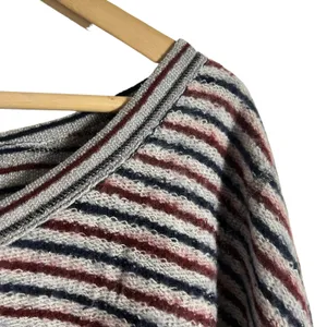 Free People Little Ann Blue Red Striped Dolman Sleeve Sweater Top Size XS thumbnail 4