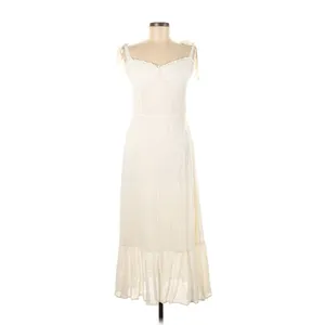 NWT Reformation Nikita Midi in Ivory Tank Tie Straps Flounce Hem Dress 8 thumbnail 9