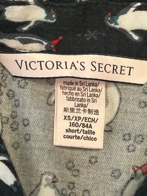 VTG Victoria's Secret The Dreamer Flannel Pj Set tuxedo Penguin Holiday cozy SM thumbnail 10