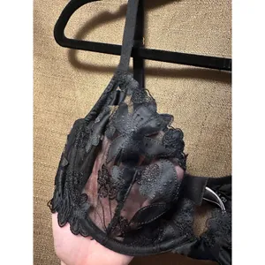 Victoria's Secret Lace Unlined Plunge Bra Black Size 34D thumbnail 2