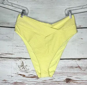 Aerie NWT Sz XXL Yellow High Waisted High Cut Cheeky Bathing Suit Bikini Bottoms thumbnail 1
