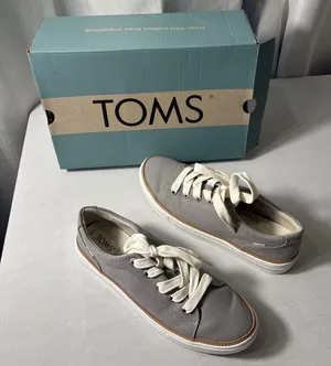 New TOMS Alex Natural Drizzle Gray Canvas‎ Sneaker Women's Size 8.5 thumbnail 1
