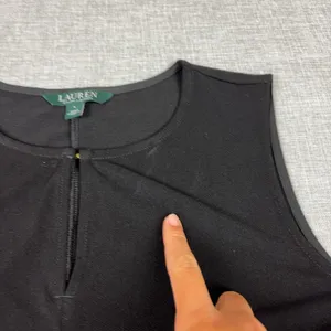 Lauren Ralph Lauren Tank Tunic Womens L Black Round Neck Sleeveless Jersey Top thumbnail 8