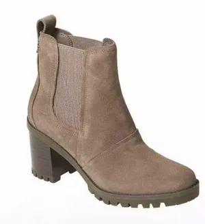 UGG Hazel Suede Leather Waterproof Lug Sole Booties Block Heel Boots size 7.5 thumbnail 1