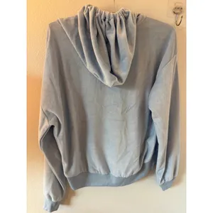 C+P Chuck & Potter‎ Light Blue Velour Hoodie Pullover Sweatshirt L thumbnail 5