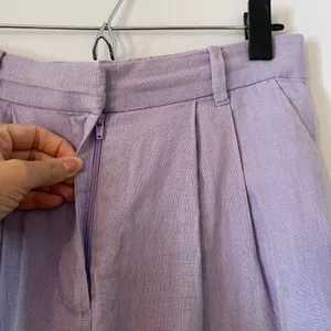 Abercrombie & Fitch Purple High Waist Sloane Dress Pants Linen Cotton Wide Leg thumbnail 3