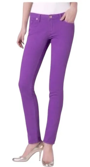 Kate Spade Purple Skinny Broome St Play Hookie Low-Rise Jeans 25 thumbnail 1