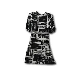 BCBGMaxAzria Women’s Black White Graphic Print Dress Size M thumbnail 2