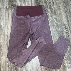 Nike Leggings Women's Burgundy Dri Fit Ten Less Yoga Heather Ankle Ladies thumbnail 5