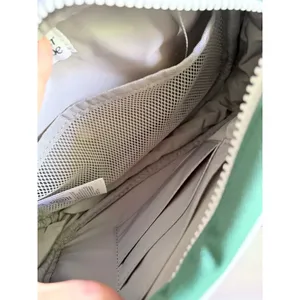 Athleta All About Large Canvas Belt Bag Green White Crossbody Waist Pack thumbnail 4