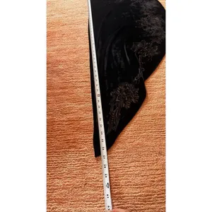 Black Vintage Velvet Burnout Scarf Sheer Floral Shawl thumbnail 4