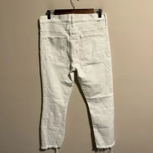 MOTHER Jeans Hustler Ankle Fray White Fairest of Them All- Size 32 thumbnail 7