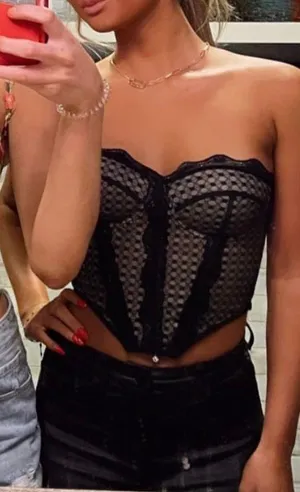 SheIn Lace Bustier Tube Top thumbnail 2