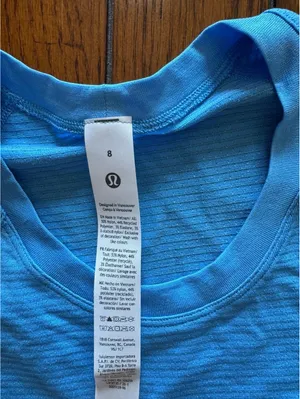 Lululemon Swiftly Tech Cropped Short Sleeve 2.0 Ocean Wave Size 8 NWT thumbnail 5