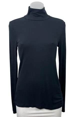 Aritzia Babaton Women's Black Rib Knit Long Sleeve Turtle Neck Sweater Top Sz S thumbnail 1