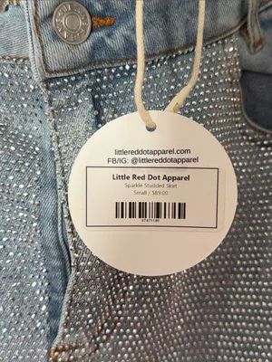 NWT Sparkle Light Blue Denim Skirt blue b rhinestone small thumbnail 3