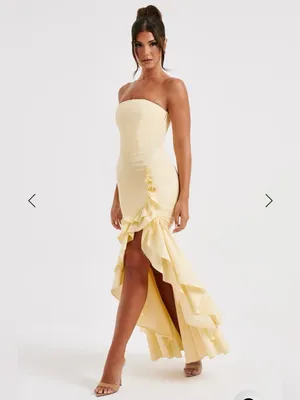 Babyboo NWT Women Small Angelina Maxi Dress in Lemon Princess Coquette Wedding thumbnail 4
