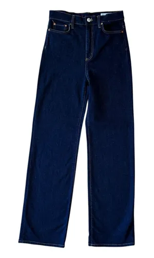 Zara Jeans High Rise Wide Leg Dark Wash Indigo TRF Denim‎ Size 4 26 8246/045/407 thumbnail 1