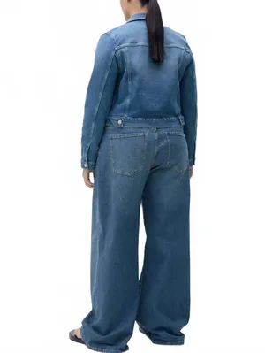 Mango High-Waisted WideLeg Jeans NWT Elise Medium Blue Size 14 (EUR 46) thumbnail 5