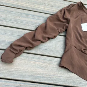 NWT Zara Brown Asymmetrical One Shoulder Brown‎ Blouse Size Large thumbnail 6