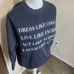 LA/TC Womens Black Sweatshirt Dress like Coco Live like Jackie Act like Audrey M thumbnail 2