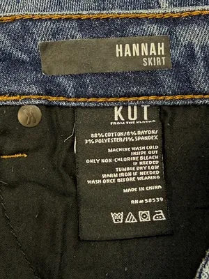 Kut from the Kloth Hannah Denim Distressed Frayed Hem Mini Jean Skirt 14 thumbnail 6
