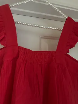 New In Solid Red Crop Top & Pants Set Size L thumbnail 7